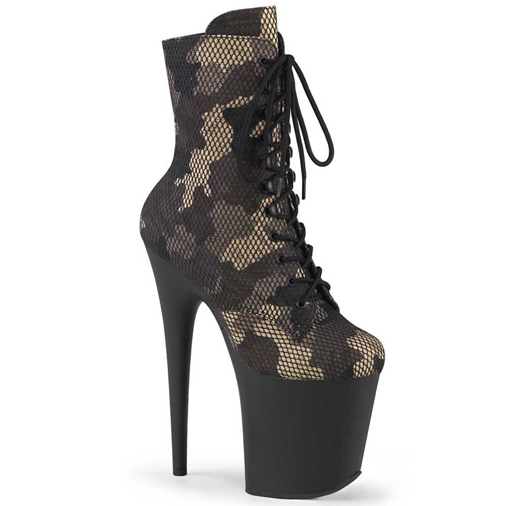 Pleaser - FLAMINGO1020CM Bottes de plateforme, Pole dance chaussures - Noir/Crème Product image